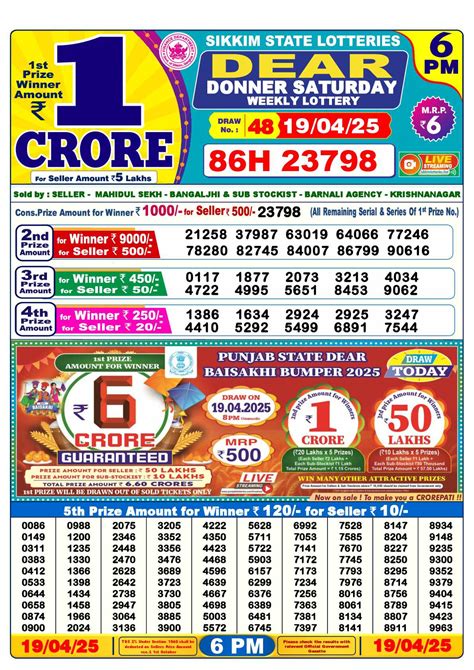 lottery sambad19/04/2024